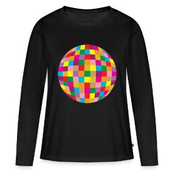 Boule disco - T-shirt manches longues Premium bio Femme - noir - Devant - Julia (174cm)