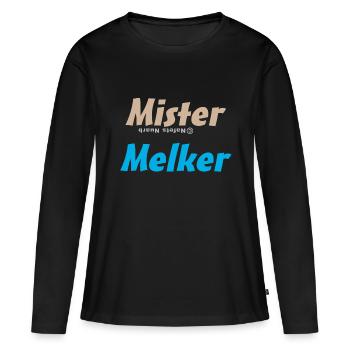 Mister Melker - Frauen Premium Bio Langarmshirt - Schwarz - Vorne - Julia (174cm)