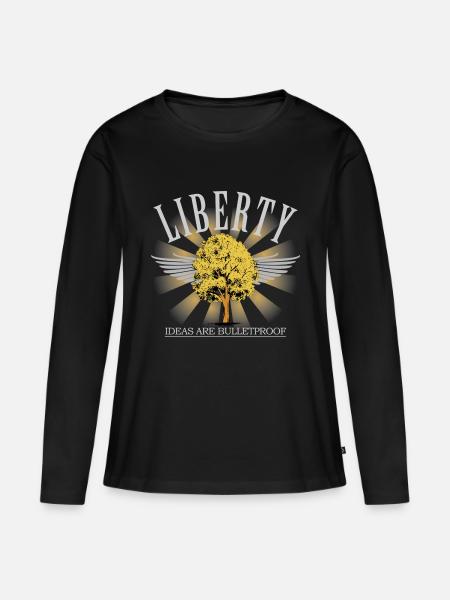 Liberty Tree - Frauen Premium Bio Langarmshirt - Schwarz