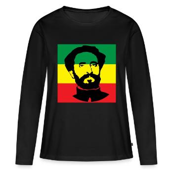 Reggae - T-shirt manches longues Premium bio Femme - noir - Devant - Julia (174cm)