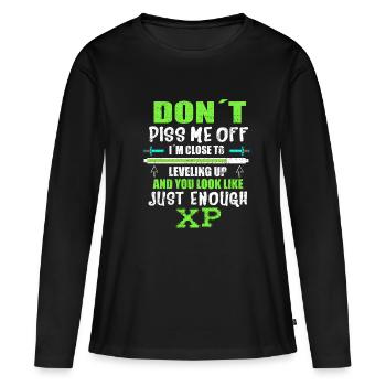 DONT PISS ME OFF I´ M CLOSE TO - T-shirt manches longues Premium bio Femme - noir - Devant - Julia (174cm)