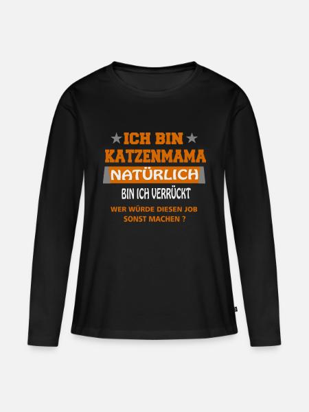 katzenmama. - Frauen Premium Bio Langarmshirt - Schwarz