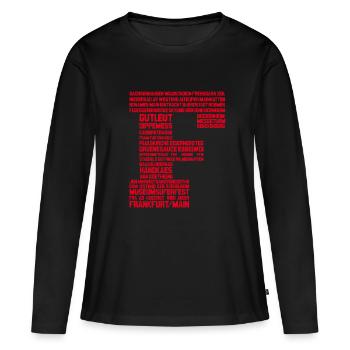 Frankfurt am Main Red - Frauen Premium Bio Langarmshirt - Schwarz - Vorne - Julia (174cm)