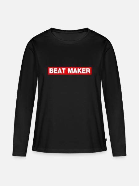 beat maker - Frauen Premium Bio Langarmshirt - Schwarz