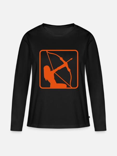 Schütze - Frauen Premium Bio Langarmshirt - Schwarz