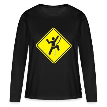 Rock Climbing Roadsign - T-shirt manches longues Premium bio Femme - noir - Devant - Julia (174cm)