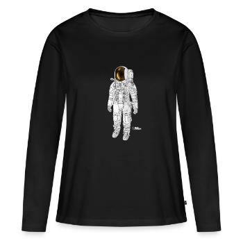 Astronaut P - Frauen Premium Bio Langarmshirt - Schwarz - Vorne - Julia (174cm)