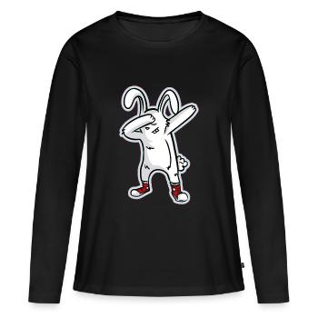Tamponnant Easter Bunny - Let Dab pour Pâques! - T-shirt manches longues Premium bio Femme - noir - Devant - Julia (174cm)