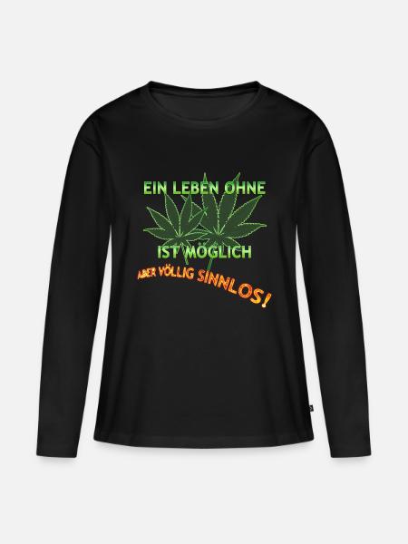 SINNLOS OHNE HANF - Frauen Premium Bio Langarmshirt - Schwarz
