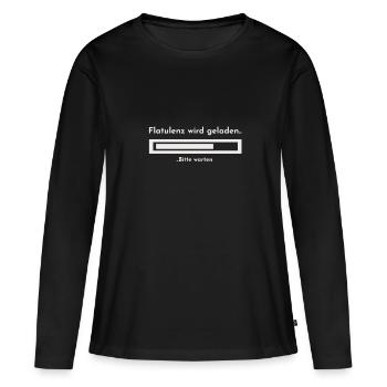 Furz wird geladen, Stinken - Frauen Premium Bio Langarmshirt - Schwarz - Vorne - Julia (174cm)