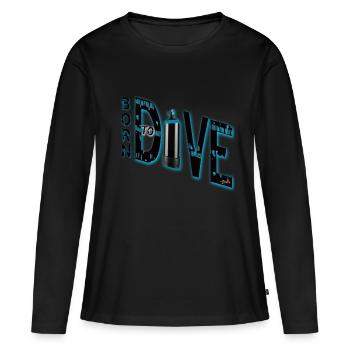 Né à Dive - T-shirt manches longues Premium bio Femme - noir - Devant - Julia (174cm)