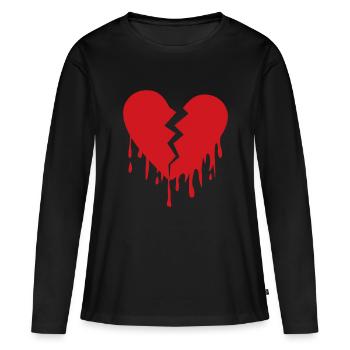 Le coeur brisé de - T-shirt manches longues Premium bio Femme - noir - Devant - Julia (174cm)