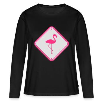 warning note caution caution shield danger fla - Women's Premium Organic Long Sleeve Shirt - black - Front - Julia (174cm)