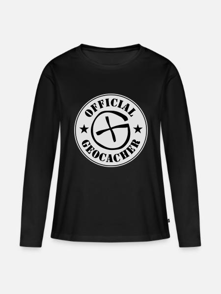Geocaching - Frauen Premium Bio Langarmshirt - Schwarz