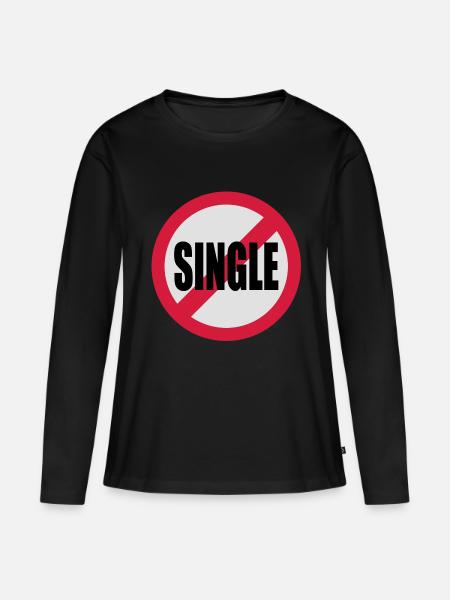 single - Frauen Premium Bio Langarmshirt - Schwarz