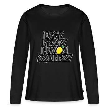 Easy peasy lemon squeezy - Gaming Spruch - Frauen Premium Bio Langarmshirt - Schwarz - Vorne - Julia (174cm)