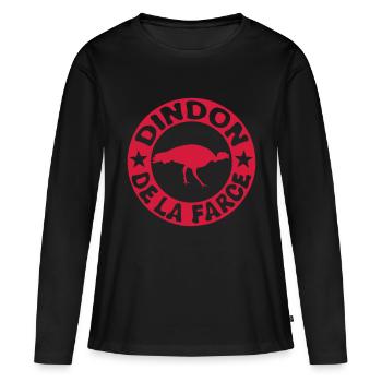dindon de la farce expression animal - T-shirt manches longues Premium bio Femme - noir - Devant - Julia (174cm)