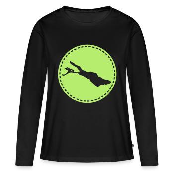 Bodensee - Frauen Premium Bio Langarmshirt - Schwarz - Vorne - Julia (174cm)