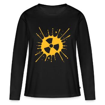 attention atomique symbole radioactif avis avertissement - T-shirt manches longues Premium bio Femme - noir - Devant - Julia (174cm)