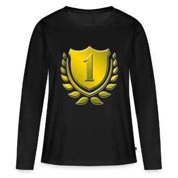 1 year old, 1st birthday, 1st place, winner - Women's Premium Organic Long Sleeve Shirt - black - Front - Julia (174cm)