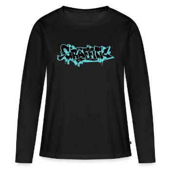 GRAFFITI - T-shirt manches longues Premium bio Femme - noir - Devant - Julia (174cm)