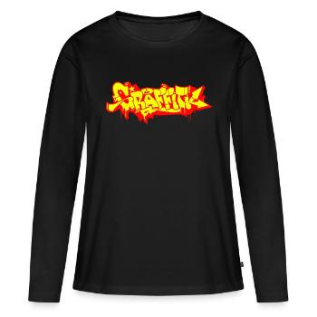 GRAFFITI - T-shirt manches longues Premium bio Femme - noir - Devant - Julia (174cm)