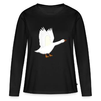 Gans ist sauer - Frauen Premium Bio Langarmshirt - Schwarz - Vorne - Julia (174cm)