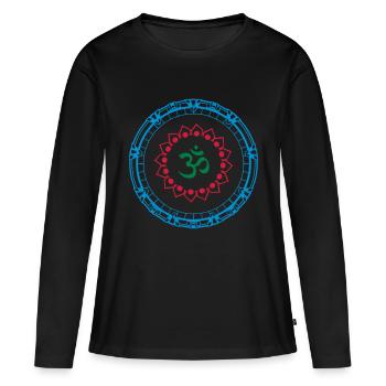 Om - Frauen Premium Bio Langarmshirt - Schwarz - Vorne - Julia (174cm)