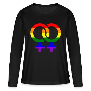 Lesbien - T-shirt manches longues Premium bio Femme - noir - Devant - Julia (174cm)