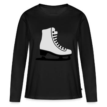 Patin - T-shirt manches longues Premium bio Femme - noir - Devant - Julia (174cm)