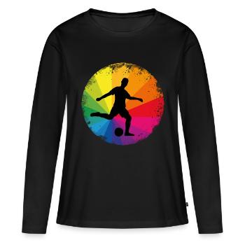 Fussballer/soccer player - Frauen Premium Bio Langarmshirt - Schwarz - Vorne - Julia (174cm)