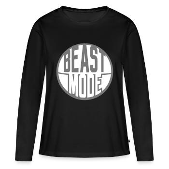 rond rond sticker design logo monster mode on - T-shirt manches longues Premium bio Femme - noir - Devant - Julia (174cm)