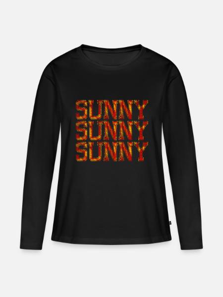 sunny sunny sunny - Frauen Premium Bio Langarmshirt - Schwarz