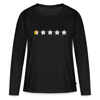 demi étoile - T-shirt manches longues Premium bio Femme - noir - Devant - Julia (174cm)