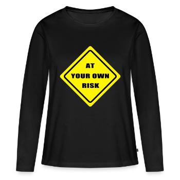 At your own risk - Women's Premium Organic Long Sleeve Shirt - black - Front - Julia (174cm)