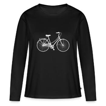 Damenrad Fahrrad Rad Frauen Damen Radfahrerin - Frauen Premium Bio Langarmshirt - Schwarz - Vorne - Julia (174cm)