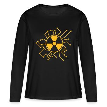 atomiquement symbole atomique radioactifs atomique - T-shirt manches longues Premium bio Femme - noir - Devant - Julia (174cm)
