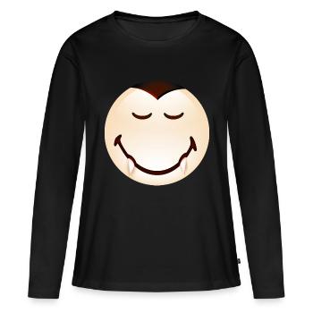 Smiley Halloween Dracula - T-shirt manches longues Premium bio Femme - noir - Devant - Julia (174cm)
