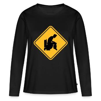 warnung verboten schild logo achtung vorsicht dang - Frauen Premium Bio Langarmshirt - Schwarz - Vorne - Julia (174cm)