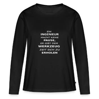 ingenieur - Frauen Premium Bio Langarmshirt - Schwarz - Vorne - Julia (174cm)