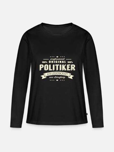 Politiker aus Leidenschaft - Frauen Premium Bio Langarmshirt - Schwarz