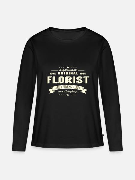 Florist aus Leidenschaft - Frauen Premium Bio Langarmshirt - Schwarz