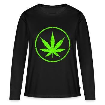 Le cannabis - T-shirt manches longues Premium bio Femme - noir - Devant - Julia (174cm)