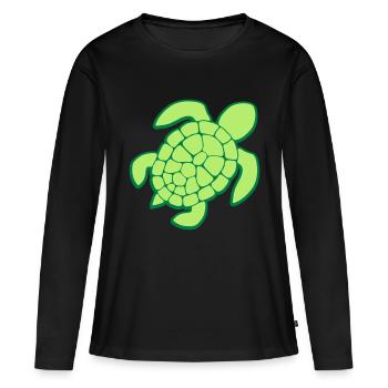 Clipart design sea turtle - Women's Premium Organic Long Sleeve Shirt - black - Front - Julia (174cm)