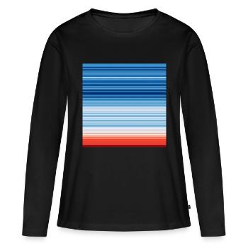 Warming Stripes | Scientists for Future - T-shirt manches longues Premium bio Femme - noir - Devant - Julia (174cm)
