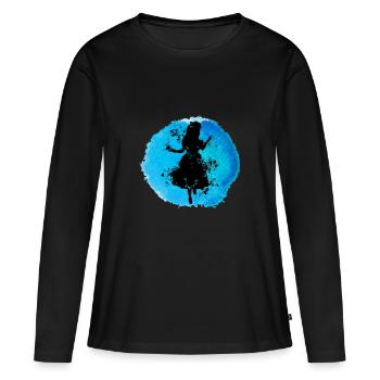 Alice dans le métro - - T-shirt manches longues Premium bio Femme - noir - Devant - Julia (174cm)