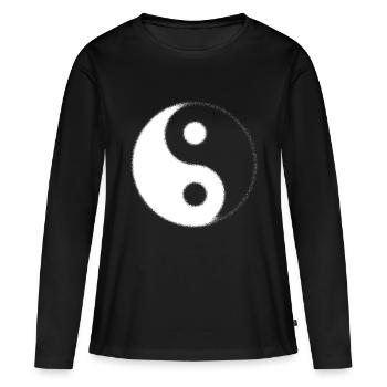 Yin et Yang - T-shirt manches longues Premium bio Femme - noir - Devant - Julia (174cm)