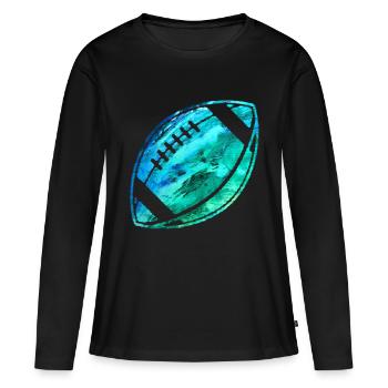 Football américain peint - T-shirt manches longues Premium bio Femme - noir - Devant - Julia (174cm)
