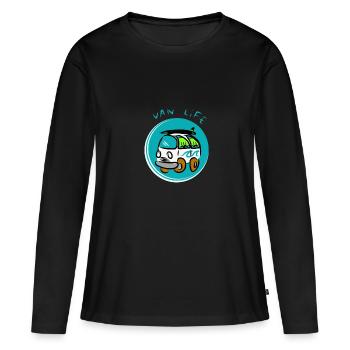 Van life - T-shirt manches longues Premium bio Femme - noir - Devant - Julia (174cm)