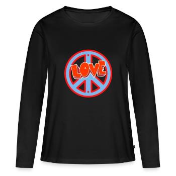 love - T-shirt manches longues Premium bio Femme - noir - Devant - Julia (174cm)